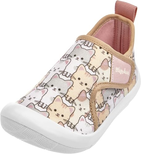 Playshoes Freizeitschuh, Scarpe da Ginnastica Unisex-Bambini, Rosa Allover Katzen, 22 EU