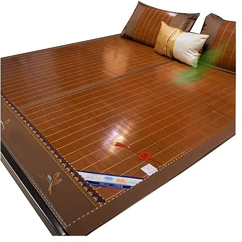 Sommer-Schlafmatte Sommer-Kühl-Isomatte Sommer-Schlafmatte, Bambus-Kühlmatratze, Bettwäsche, Glatte, Doppelseitige, Faltbare Eisseidenmatte Bambusmatten-Bett Sommerschlafmatte ( Size : 1.5*1.95M/59*77