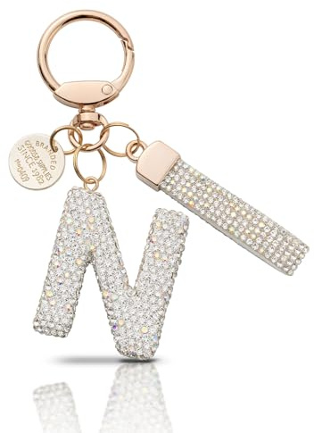 Schlüsselanhänger Buchstabe Glitzer Anhänger Schlüsselbund Keychain | Personalisierter Dekoration: Keychain für Schlüssel, Taschen und Rucksäcke als modisches Accessoire und Geschenk