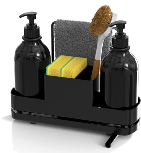 ISWUJIA Küchenhand- und Spülseifenspender-Set, Spülmittelspender, 4-in-1-Seifenspender-Set für Badezimmer, Arbeitsplatte, Küche, Waschküche
