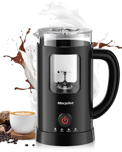 Milk Frother Electric 4 in 1 - Morpilot Automatic Milk Frothers 600ml Silent Operation Hot & Cold Milk Foamer Temperature Control Milk Steamer Warmer for Coffee Latte Cappuccino