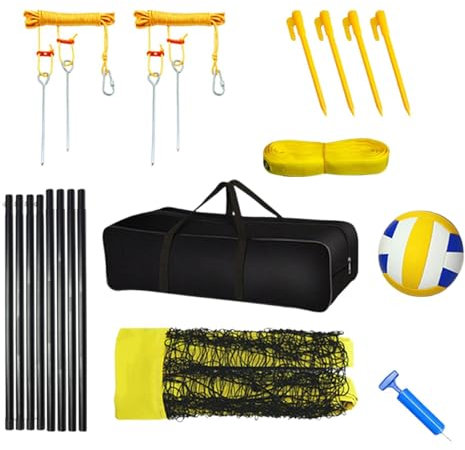 Volleyball-Set, tragbares Volleyballnetz-Set, professionelles Beachvolleyball-Set für Park, Strand, Hinterhof, Gras, Outdoor-Sportspiel