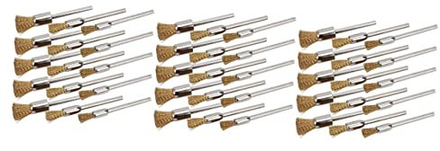 SOLUSTRE 45 Stk Mini-Radbürste aus Metalldraht Werkzeug Stahldraht Speichenrad für Bohrer Drahtrad reinigungsbürsten cleaning brush Bausatz nützliche Geräte Griff elektrische Schleifbürste