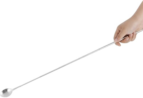 Fdit 62cm Extra Long Telescopic Stirring Spoon, Stainless Steel Expandable Spoon for Deep Pots Heat Resistant for Safe Cooking BBQ Camping & Picnics
