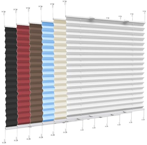 Blackout Window Blinds 110 x 220 cm No Drill Folding Roller Blind for Windows and Doors Thermal Insulated Privacy Protection Easy Assembly Includes All Parts