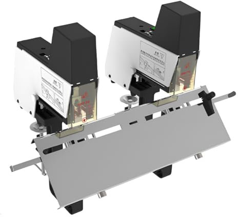 ZHJOPP Agrafeuse de Selle à Double tête, agrafeuse Automatique électrique avec pédale, réglage de la Force à 9 Vitesses, épaisseur de Reliure 40 Feuilles, pour Bureaux