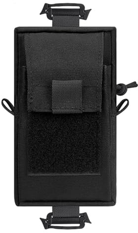 Nayubo Backpack Shoulder Strap Attachment Pouch Molle Accessory Zipper Pocket Pouch Cell Phone Pouch Holster Lightweight Carrying Bag for Outdoor Activities Daily (Black)