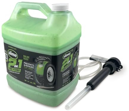 Slime 10207-5 Sellante de Neumáticos y Cámaras 2en1 , Reparación y Prevención de Pinchazos, Premium, para uso fuera de carretera, No tóxico, Ecológico, bidón de 3,78L (1 Gallon)