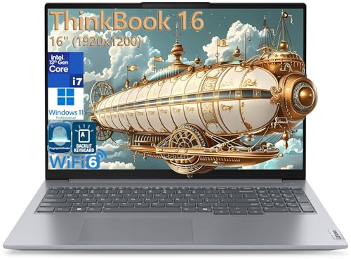 Lenovo ThinkBook 16 16 pulgadas FHD+ Business Laptop Computer, 13ª generación Intel 14-Core i7-13700H, 64GB DDR5 RAM, 1TB PCIe SSD, WiFi 6, Thunderbolt 4, retroiluminación KB, lector de huellas