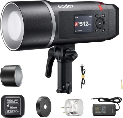 Godox AD600BM II 2025 GODOX AD600BM Bowens Mount 600 WS GN87 HSS Flash d'extérieur stroboscopique 1/8000s HSS Speedlite Monolight 40 W avec boîte à lumière 32 x 32, réflecteur Standard, snoot, kit