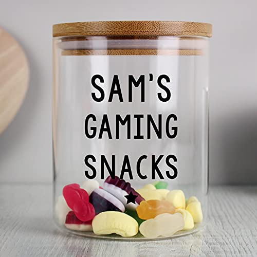 Personalised Memento Custom Secret Stash Glass Jar with Bamboo Lid - For Birthday, Thank You, Wedding, Christmas, New Home