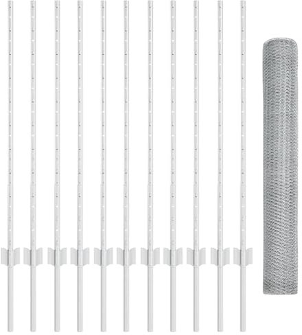 vidaXL Clôture hexagonale avec poteau 25 x 1 m Acier galvanisé Argenté