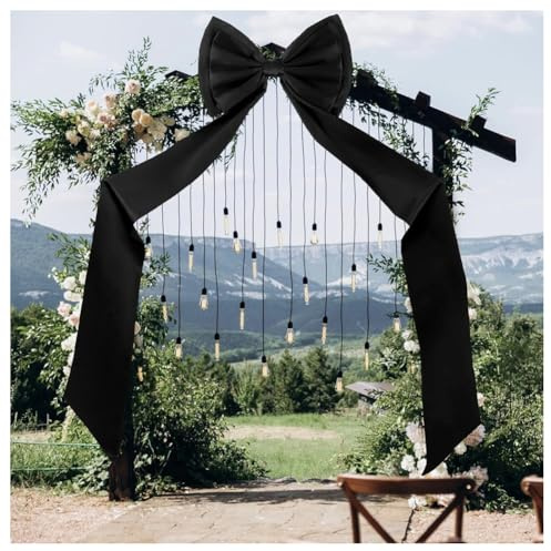 Hrlace Riesige Schleife Hochzeit Deko für Tor Bogen Party Event Dekoration | Satinschleife mit 190 x 47 cm als Schleifendekoration, ideal für Hochzeitsbogen, Tore, Fotohintergrund und Dekoschleifen