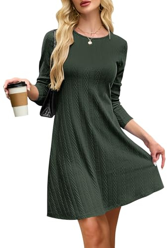AUSELILY Abito Maglione Donna Vestito Maglia Donna Invernali Casual a Maniche Lunghe Vestito Premaman Tunica