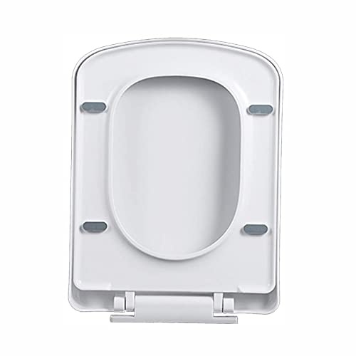 Abattant WC carré à Fermeture Douce et à dégagement Rapide, Installation Facile, charnières réglables, Taille Standard 36 x 45 cm, modèle 04D