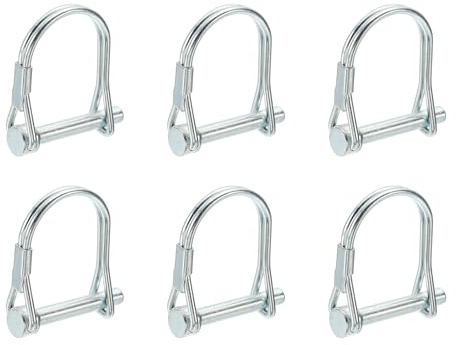 PATIKIL 30mm Lange Stahl Verzinken Klappsplinte 5mm Durchmesser, 6 Stück Halbkreis D Form Rohrklappsplinte mit Rastverschluss Sicherungsbolzen für Anhänger Bauernhof Traktor Rasenmäher