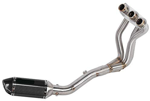 HELEVIA Système D'échappement Performance Racing avec Collecteur de Démontage Complet, pour MT-09/FZ-09 XSR 900 2014-2020 avec Silencieux à Enfiler