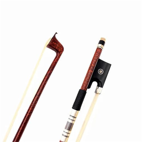 Geigenbogen 1 Stücke Brasilianische Holz Kohlefaser Rundstab Violine/Viola Bogen 4/4 Silber/Kupfer Montiert Rosshaar(Type 2)