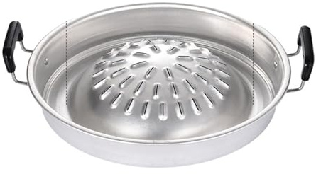 Womamaxsc Sartén de carbón para parrilla de bistec, parrilla de barbacoa multifuncional de aluminio para olla caliente, ideal para asar y cocinar en olla caliente al mismo tiempo, perfecto p (l)