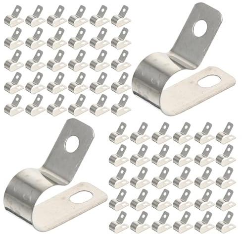 UKCOCO 200 Morsetti per Cavi Tipo R in Acciaio Inox 304, Clip di Fissaggio per Fili Elettrici, Organizzatore Cavi Resistente per Uso Domestico, Ufficio e Industriale