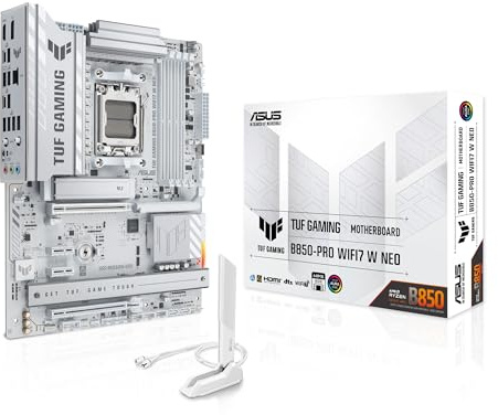 ASUS TUF Gaming B850-PRO WIFI7 W NEO AMD ATX Motherboard, 14+2+1 Power Stages, DDR5 with AEMP, Three M.2 Slots, PCIe 5.0 for Next-gen GPUs, 2.5Gb Ethernet, 64MB BIOS and AI Cooling II.