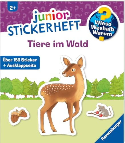 Wieso? Weshalb? Warum? junior-Stickerheft - Tiere im Wald (ab 2 Jahre – mit über 150 Stickern und Ausklappseite)