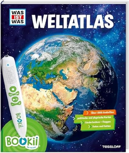BOOKii® WAS IST WAS Weltatlas: Über 1800 Hörerlebnisse und mehr als 80 Karten, Länderlexikon mit Flaggen und Register (BOOKii / Antippen, Spielen, Lernen)