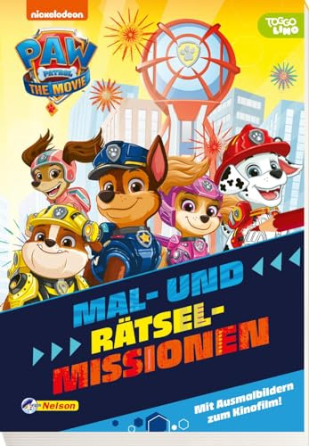PAW Patrol - Der Kinofilm: Mal- und Rätselblock: Mit allen Figuren aus dem PAW-Patrol-Film | Ausmalbilder, Labyrinthe und Fehlersuchbilder (ab 3 Jahren)