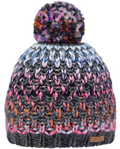 Barts Girls Nicole Beanie Bunt-Grau, Damen Kopfbedeckung, Größe 53 - Farbe Dark Grey