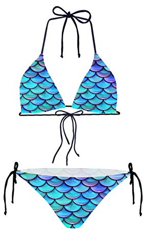 HUGS IDEA Sexy Bikini, 2-teilig, mit Totenkopf-Motiv Gr. L, Fischwaage 2