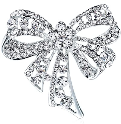 gotyou Broche Bowknot Vintage pour Femmes, Broche en Alliage Rétro, Accessoires Manteau Broches Décorées, Broche de Diamant, Broches Décorées Elegant Diamant, pour Fêtes, Banquets, Écharpe Décorée
