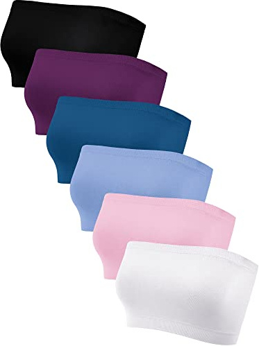 Geyoga 6 Stück Trägerlose Bandeau BHS für Damen