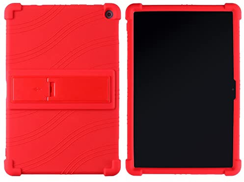 Oneyijun Case for Lenovo 10e Chromebook 10.1 inch Tablet Soft Silicone Adjustable Stand Shockproof Rubber Shell Protective Cover (Red)