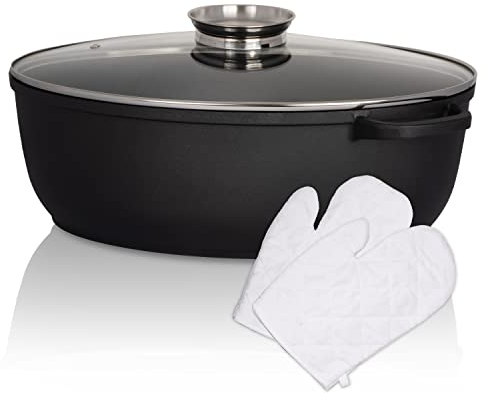 Krüger Aluguss-Bräter - Bräter mit Antihaft-Versiegelung (Aluguss-Gansbräter Leipzig - ohne Induktion (42 x 32 cm))