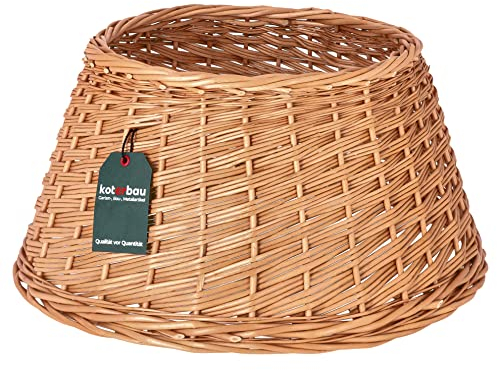 KOTARBAU® Copertura per Albero di Natale Ø 50 cm Naturale Supporto in Rattan Cesto Copri Base Albero Natale Vimini cesta Vaso Albero Natale Base Copri Albero Natale sotto Albero Legno