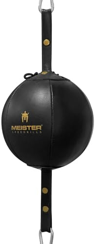 Meister SpeedKills - Borsa in pelle a doppia estremità, con elastici e sacca in lattice leggero, misura S, 12,7 cm, colore: Nero