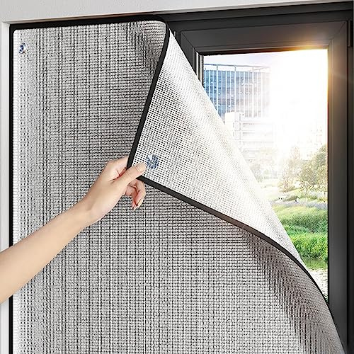 KDDEON Heat Control Blackout Privacy Window Film,Reflective Window Tint,Home Sunshade Sun Protection Film,Aluminum Foil Insulation Film,Sun Block Window Sticker,Sun Room Glass Visor (35''x67'')