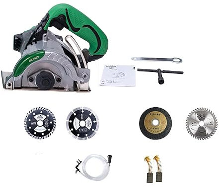 LeTkingok Tagliatrice Elettrica per Marmo 220V, Tagliapiastrelle per Pietra in Legno Sega Circolare Portatile Multifunzione Ad Alta Potenza per La Casa 110mm (Impostato)
