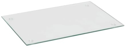 Glass Chopping Board 40x30cm : Clear Glass Worktop Saver for Kitchens - Durable, Hygienic Glass Worktop Saver