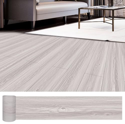 PVC Bodenbelag, 10 Vinylboden Selbstklebend mit Holz-Optik, Wasserfest Schwer Entflammbar, 91,44 cm x 15,24 cm, Dicke 0,6 mm, 1,4m², 10 Fliesen (D)