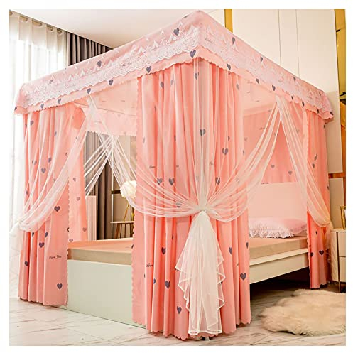 EsEntL Himmelbetthimmel mit Ständer, Moskitonetz, schattiger Bettvorhang, Prinzessinnenvorhänge, Himmel für Mädchen, Kingsize-Bett (Größe: 1,5 x 2 m, Farbe: Has)