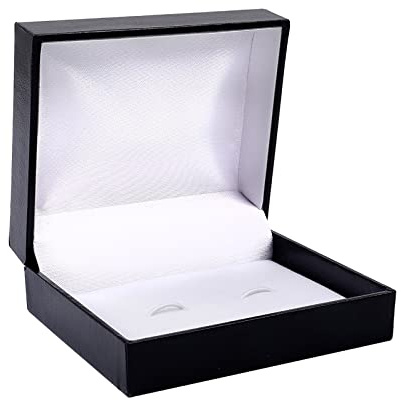Manschettknappslåda PU-läderförpackningslåda Manschettknappslåda för bröllopsföretag (Noir 8x7x3cm)