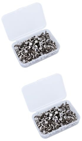 SEWACC 400stücke Metall-brads Elektropoliert Für Basteln Und Rundkopfklammern Silber Aufbewahrungsbox Für Papierverzierungen Und Scrapbooking