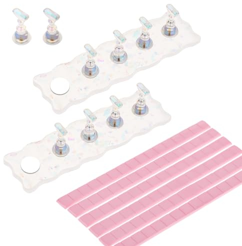 Molain 2 Stück Acryl-Nagelständer, Nagel Stander für Press on Nails Display Nagel Halter übungshand Nail Stand für gelnägel zum DIY Maniküre Salon Nail Stand für Nagelspitzen Übung(Weiß)