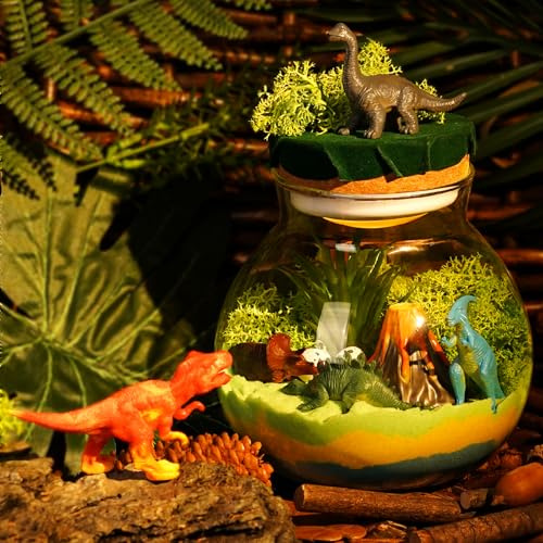 Winnrok Dinosaurier Terrarium Set, Dino Bastelset Nachtlicht, Dinosaurier Spielzeug, Oster Geschenk Junge 8 Jahre, Dinosaurier Geschenk für Kinder Jungen ab 4 5 6 7 8 9 10 11 12