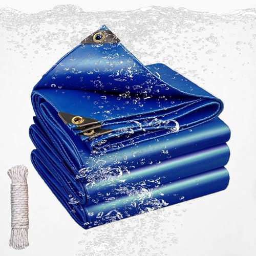 Holzabdeckplane 460 x 800 cm Wetterfeste Strapazierfähige, Außenbereich Plane Plane Abdeckfolie Anpassbare Größe, für Dächern/Terrassen/Schwimmbädern, Blau