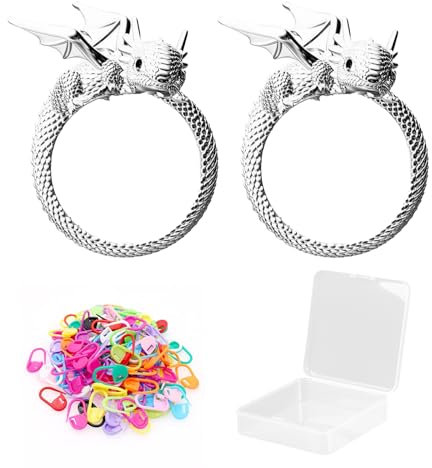30 Piezas Anillo Crochet,Anillo de Ganchillo de Gato Guíahilos,Ajustable Anillo de Punto Trenzado,para Tejer para Mujer Madre Abuela Regalos,con 2 Anillos Y 1 Caja de Almacenamiento