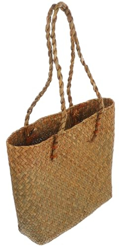 BESPORTBLE Women Straw Bag Rattan Woven Beach Tote Large Capacity Handmade Shoulder Bag with Handle Strap Casual Summer Rattan for Shopping Travel Beach Party and Daily Use