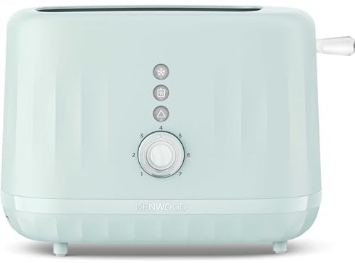 Kenwood Ripple Toaster TCP06.000BL, 2 Slot Toaster with 7 Browning Settings, Reheat, Defrost and Cancel Functions, Pull Crumb Tray, Cord Storage, 850W, Eggshell Blue