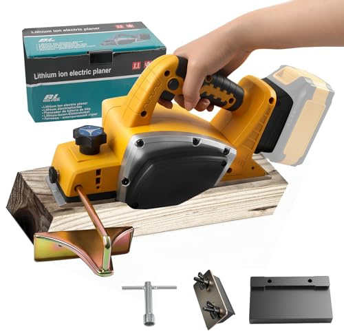 Trådlös elektrisk handhyvel för Dewalt 20 V batteri (inget batteri), 15 000 varv/min borstlös elhyvel 82 mm planeringsbredd, 2 mm chipdjup för träbearbetning gör-det-själv (för Dewalt)